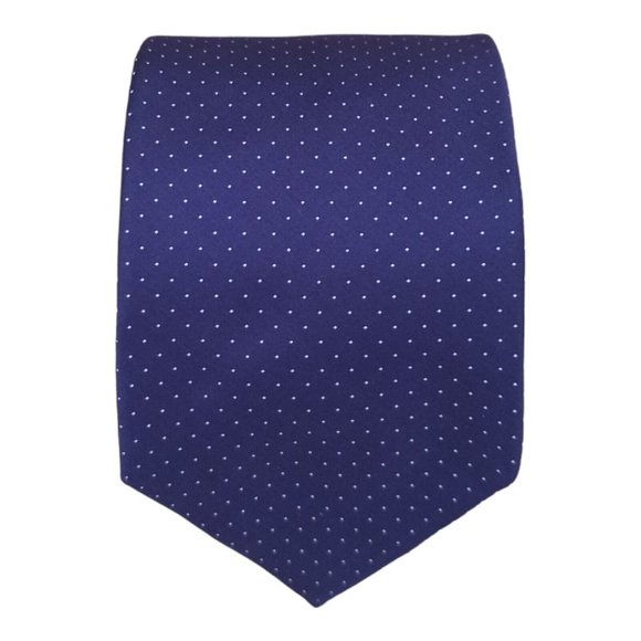 LUIGI BORRELLI 7FOLD Purple Polka Dot Silk Tie ITALY 59"/ 3.2" EC - Picture 1 of 7